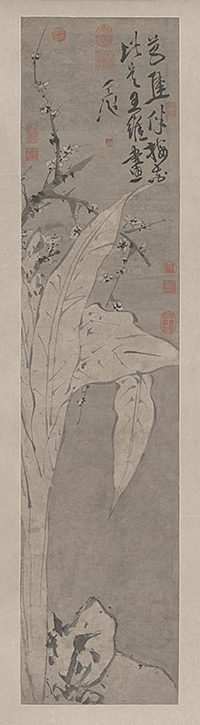 图片[1]-Xuwei plum blossom banana leaf graph axis-China Archive